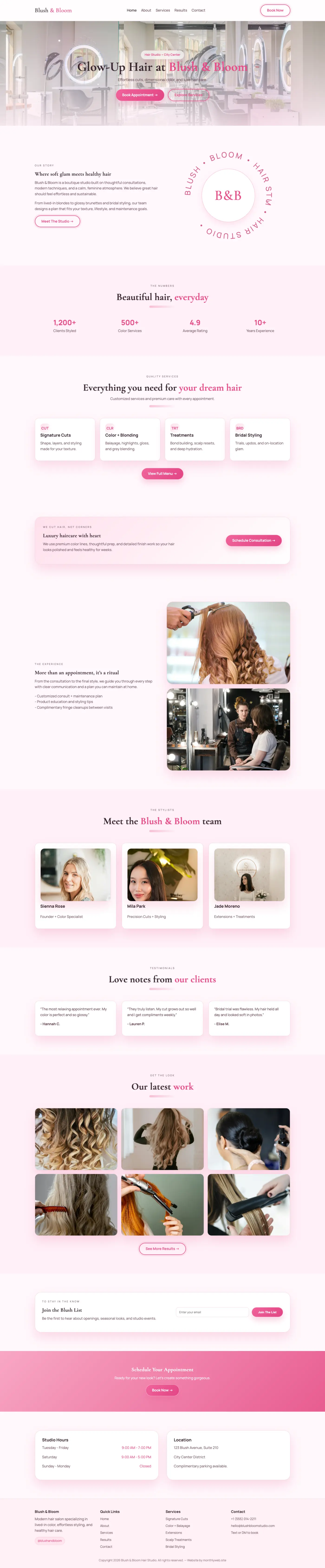 Blush & Bloom website preview