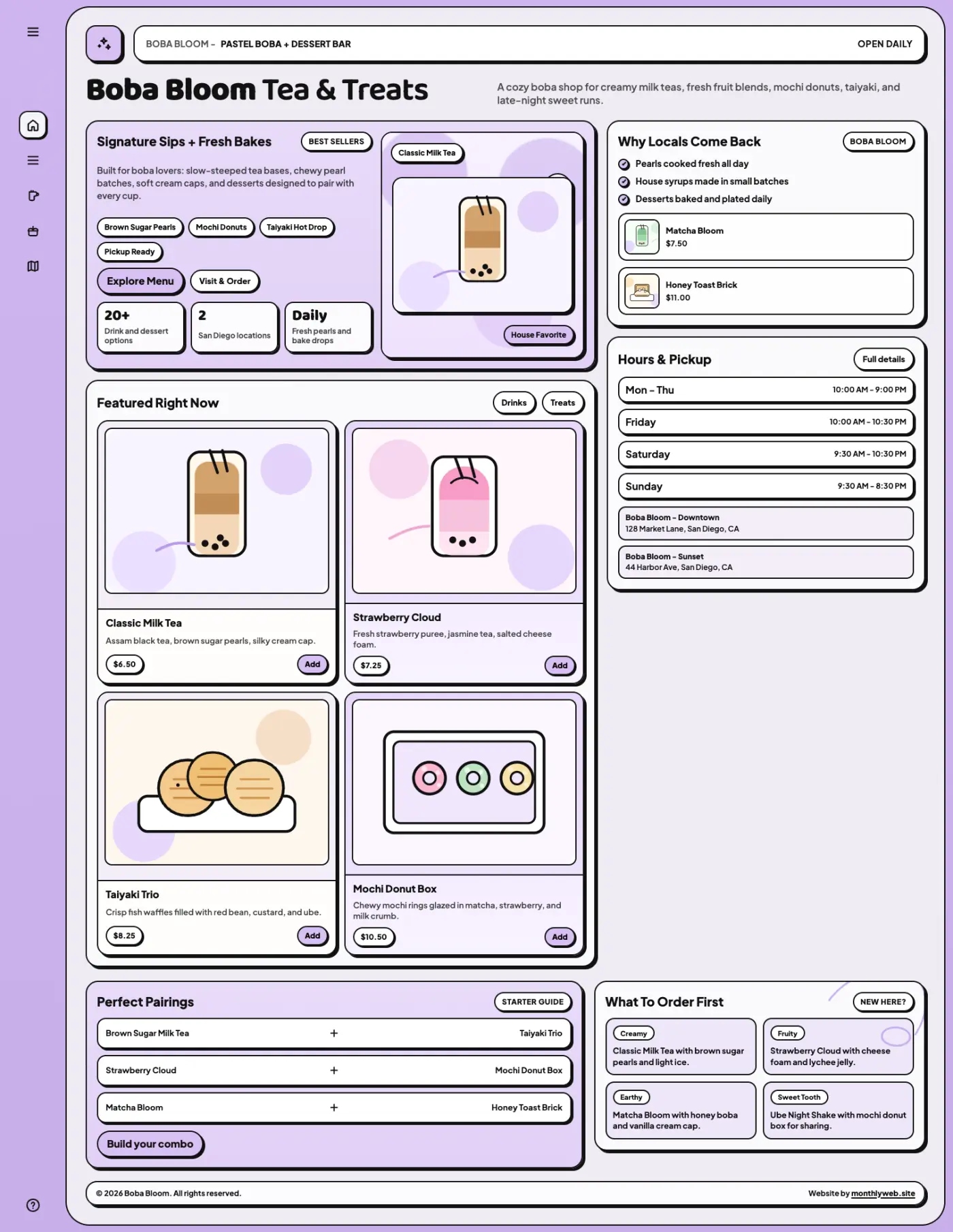 Boba Bloom website preview