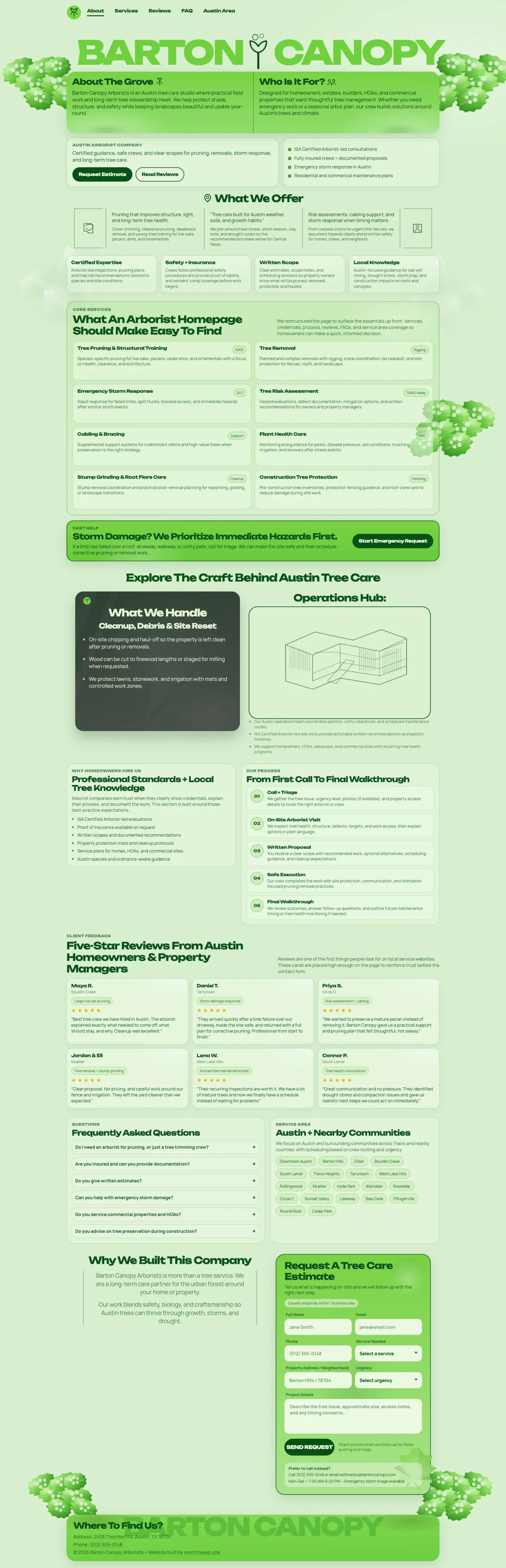 Barton Canopy website preview